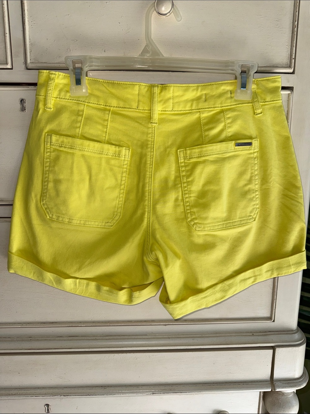 White House Black Market Pret a play Neon Yellow High-Waist Shorts size 4 - Picture 3 of 8